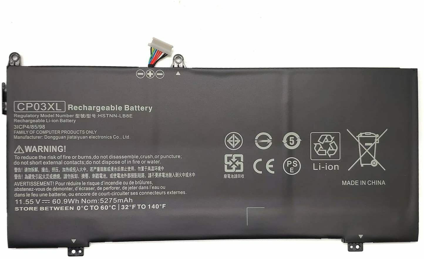 CP03XL TPN-Q195 HP Specter X360 13-AE000NC 13-AE000NE 13-AE000NF (kompatibelt batteri)