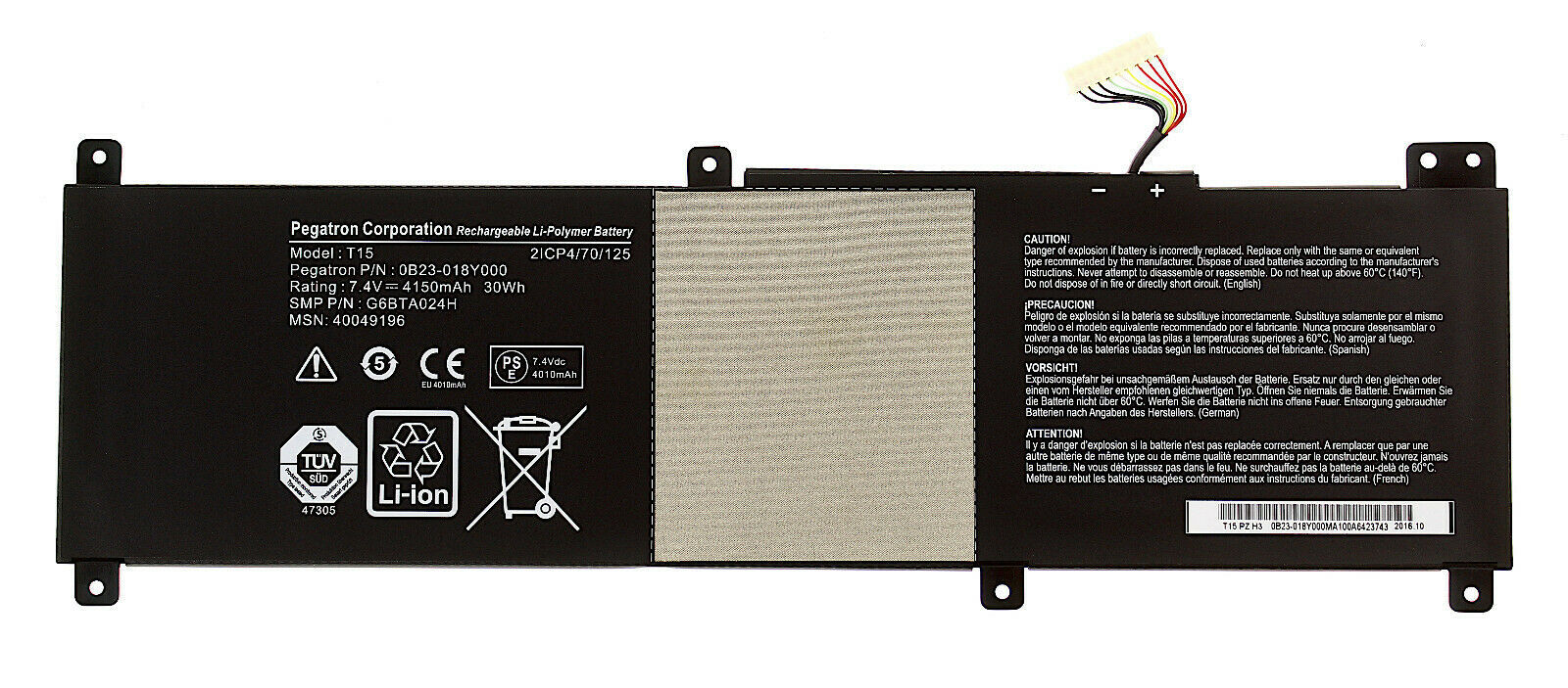 7.4V 4150mAh Medion S6213T S6214T S6413T T15 0B23-018Y000 (kompatibelt batteri)
