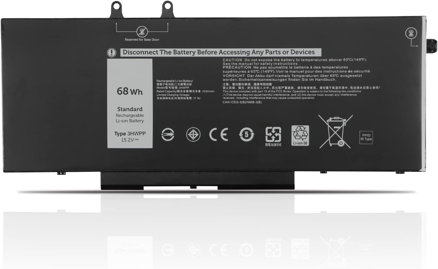 3HWPP Dell Precision 3541 3550 3551 Inspiron 17 7706 15 7500 7506 2 in - 1 black. Edition (kompatibelt batteri)