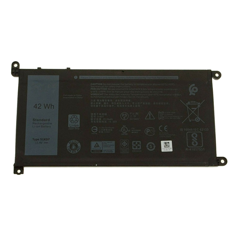 42Wh 11.4V 42Wh 51KD7 Y07HK (FY8XM) (kompatibelt batteri)