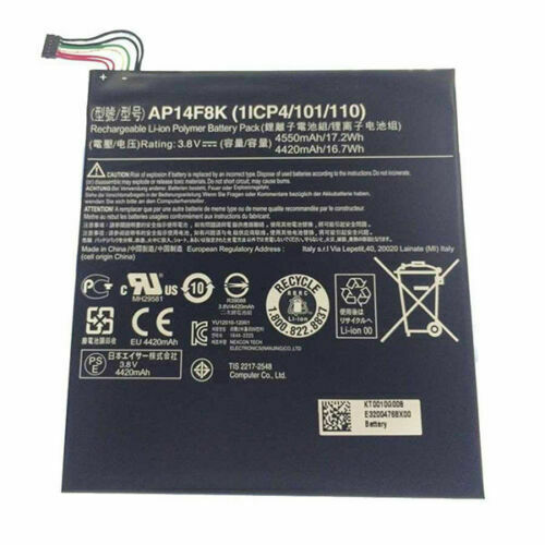 AP14F8K 1ICP4/101/110 Acer Iconia Tab A1-850 B1-810 B1-820 W1-810 (kompatibelt batteri) - Klicka på bilden för att stänga