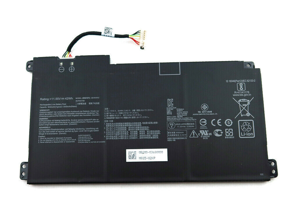 Asus VivoBook Go 14 15 F414MA R522MA E410KA-EK037WS E410KA-EK00 377TS 37TS 10MA-BV1312WS E510MA-EJ614 B31N1912 C31N1912(kompatibelt batteri)