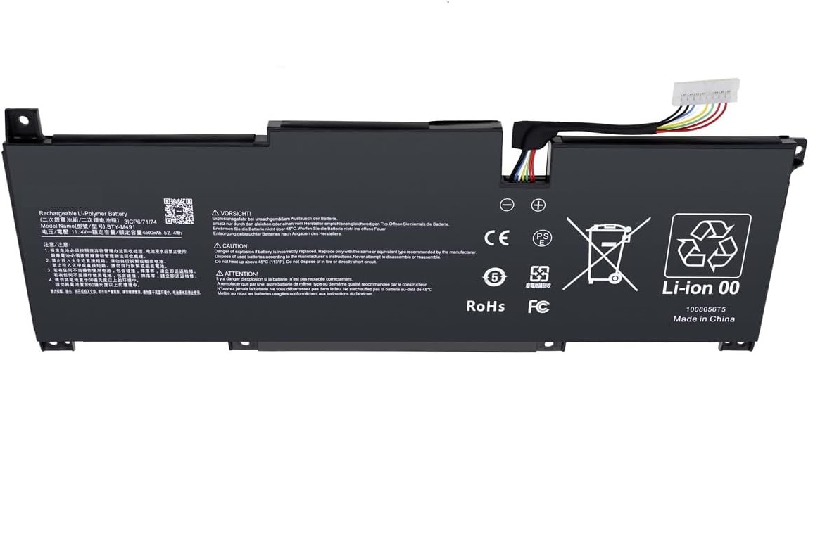 BTY-M491 MSI Modern 15 A11M MS-1552 15M A11SDK A11UEKV 11.4V batteri (bild för) BTY-M491 MSI Modern 15 A11M MS-1552 15M A11SDK A11UEKV 11.4V batteri
