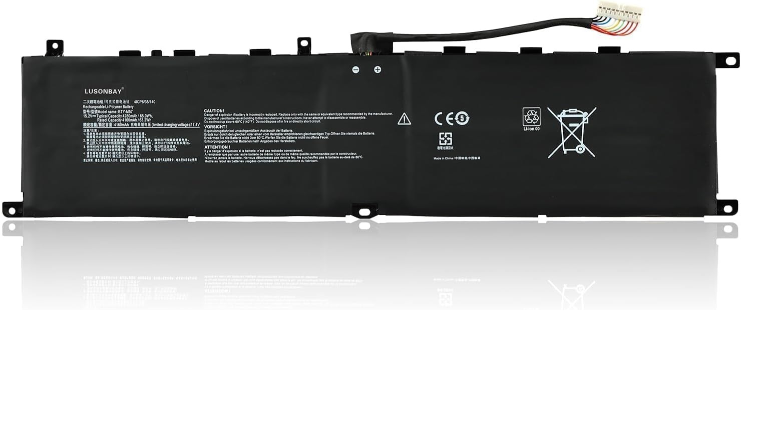 BTY-M57 MSI GP66 GP76 Leopard Gaming 10UE 10UG 10UH 11UE 11UG 11UH (kompatibelt batteri)