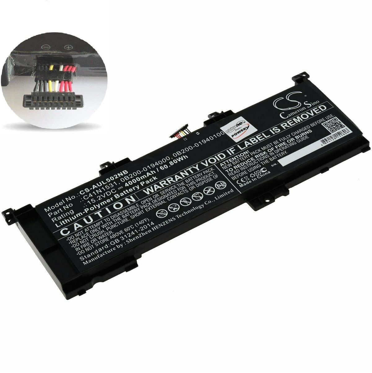 ASUS C41N1531 4ICP4/70/92 C41PnC5 15,2V (kompatibelt batteri)