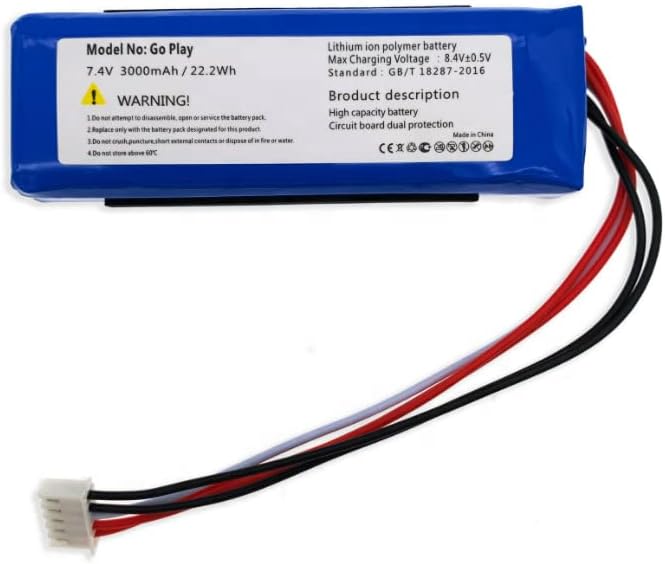 7.4V 3000mAh CP-HK06 GSP1029102 01 Harman/Kardon Go Play, Go Play Mini, GO+ Play (kompatibelt batteri)