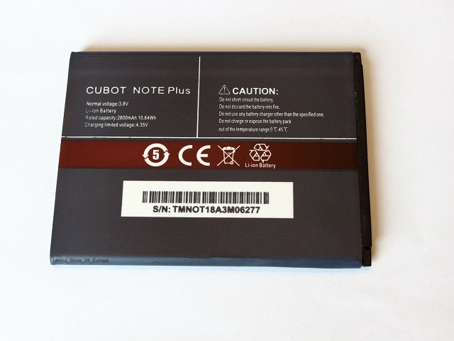 2800mAh Cubot note plus (kompatibelt batteri)