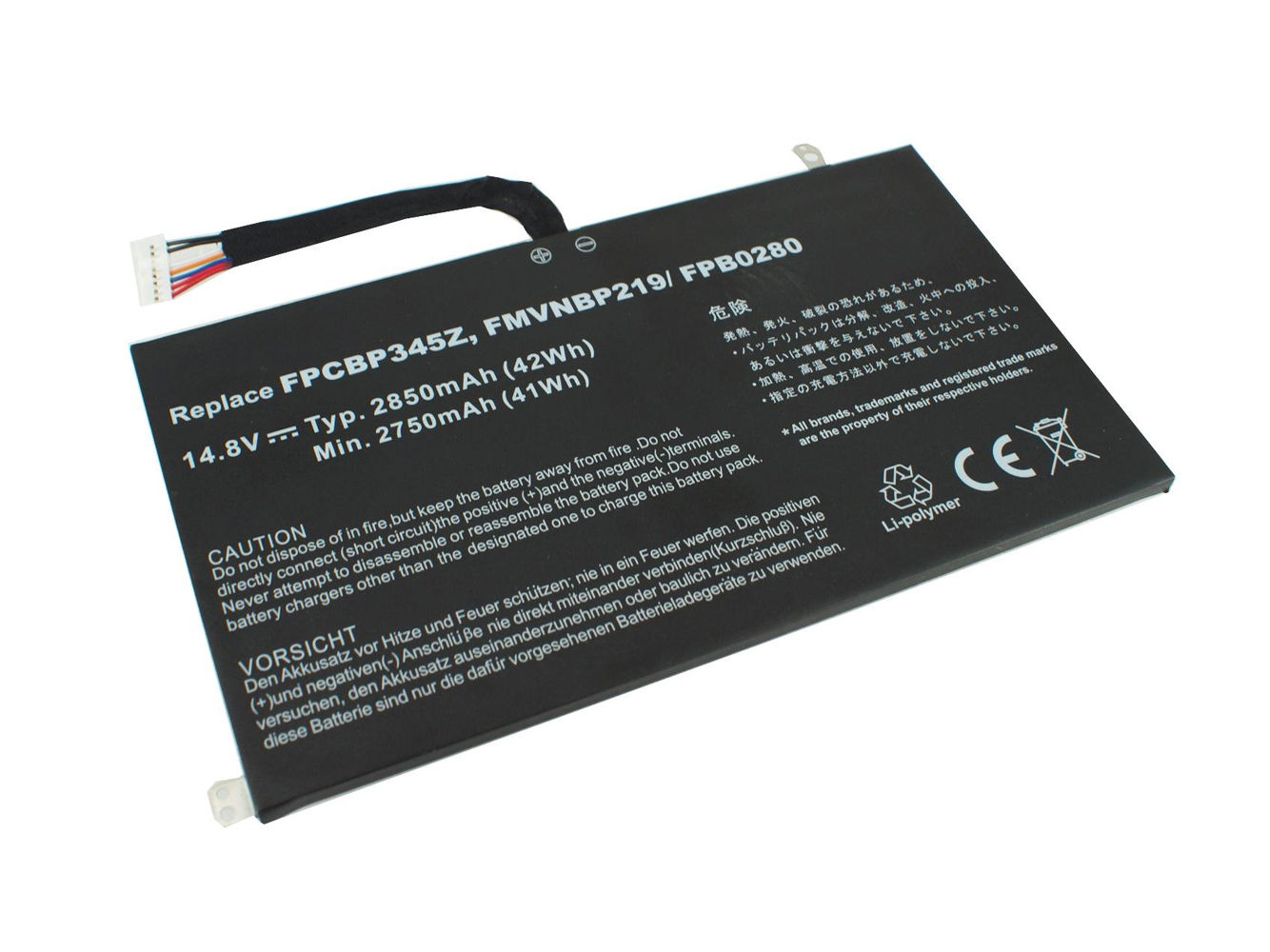 2850mAh Fujitsu UH572 FMVNBP219 FPB0280 FPCBP345Z (kompatibelt batteri)