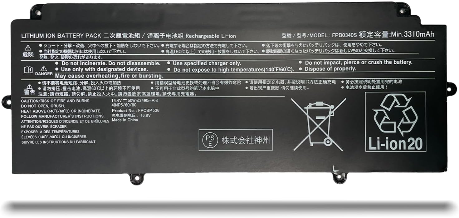 Fujitsu LifeBook U937 U938 U937-P 580DE UUU937-P760DE (kompatibelt batteri)