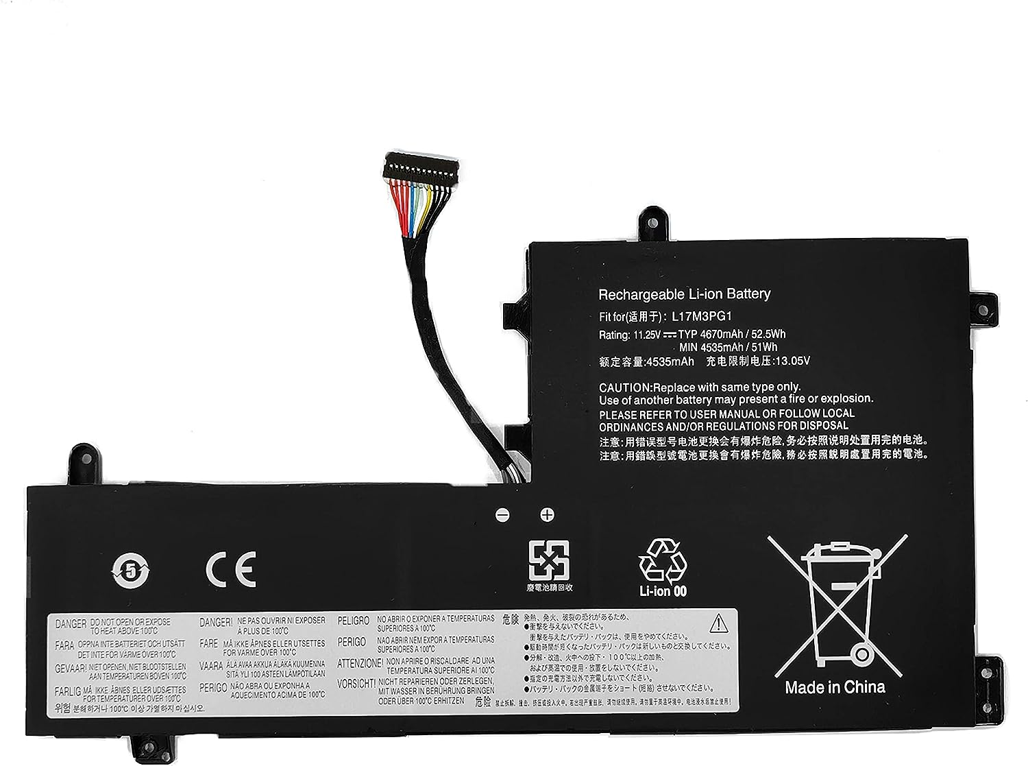 11.25V L17M3PG3 L17M3PG1 Lenovo Y530 Y530-15ICH Y7000 Y7000P SB10W6711 (kompatibelt batteri)