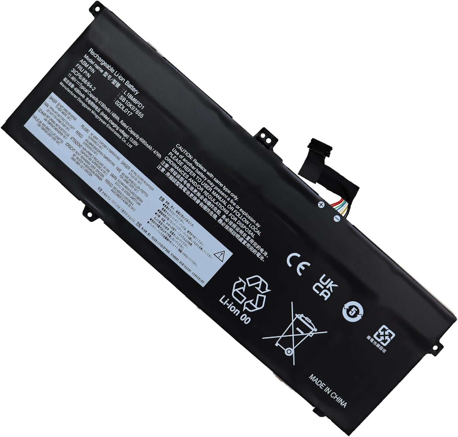 L18M6PD1 Lenovo ThinkPad X13 X390 X395 L18M6PD2 02DL018 L18C6PD1 11.46V 48Wh (kompatibelt batteri)