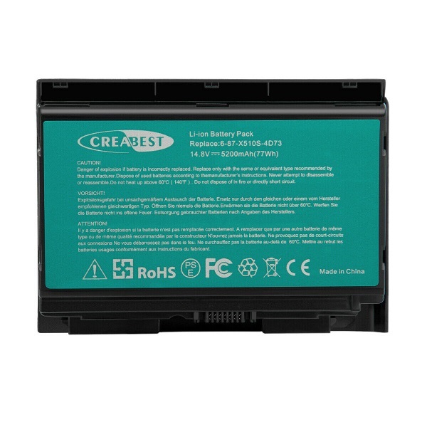 P150HMBAT-8 Clevo P150 P170 P151 6-87-X510S-4J72 (kompatibelt batteri)