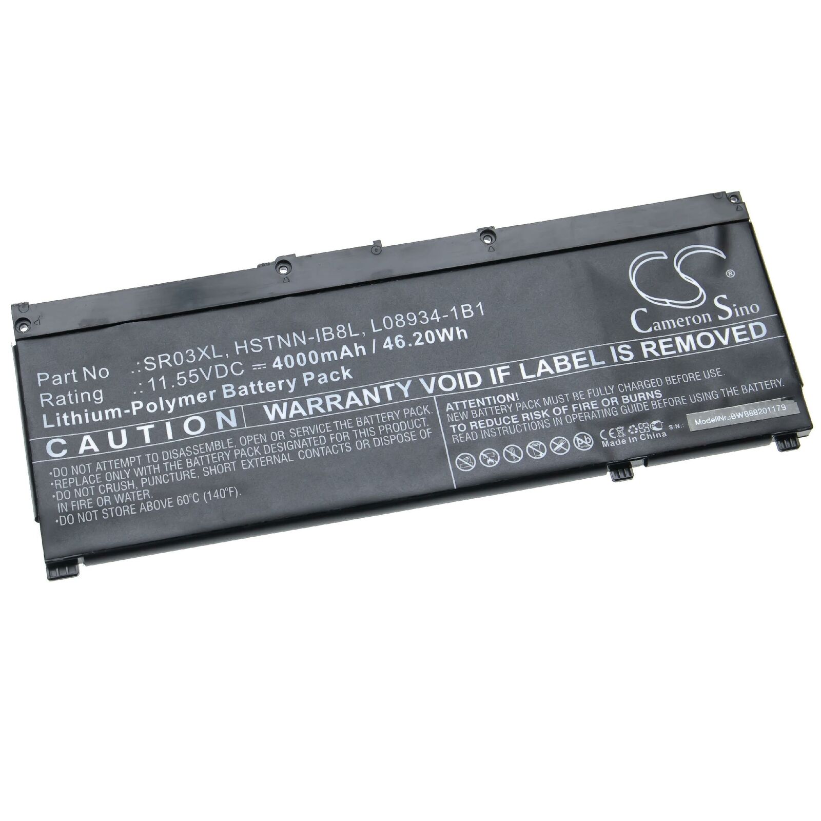 HP 11.55V HSTNN-IB8L, L08855-855, L08934-1B1, SR03XL (kompatibelt batteri)
