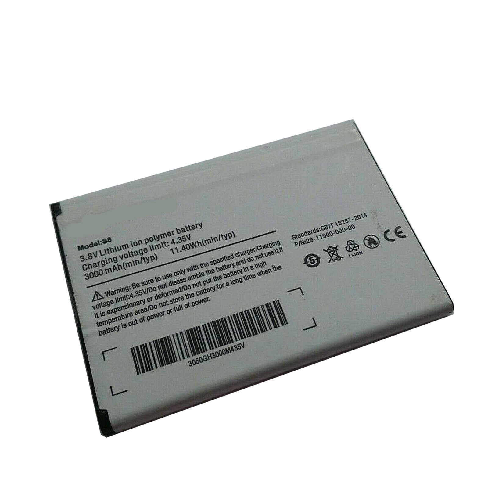 Ulefone S8,Ulefone S8 Pro 3000mAh 3,8V 11.4Wh Li-Polymer (kompatibelt batteri)